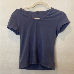 Brandy Melville Blue Fitted Short Sleeve Tee